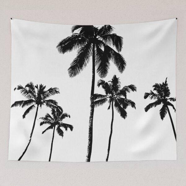 Item preview, Tropical palms in monochrome designed and sold by peggieprints.