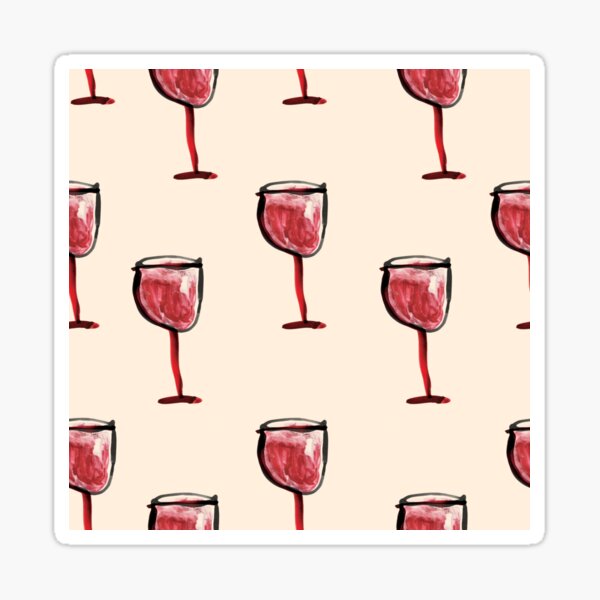 Glass of Wine in Watercolor by MahsaWatercolor Sticker