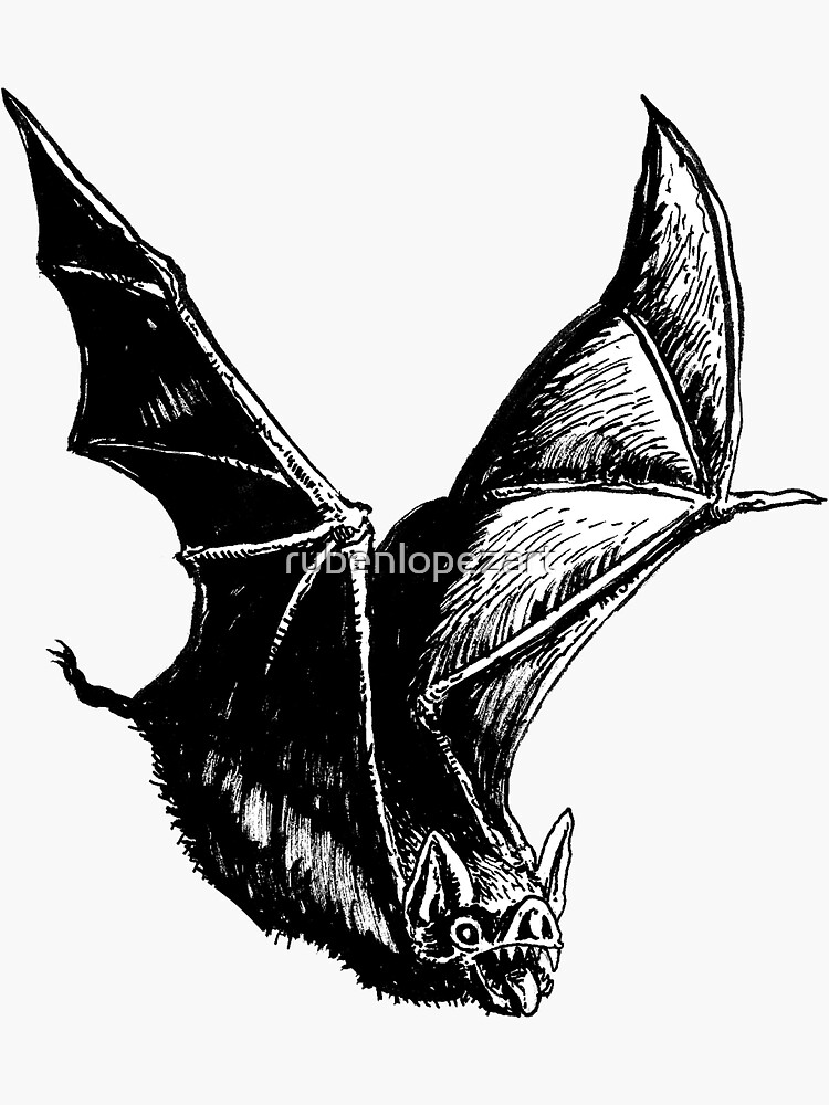 Thumbnail 3 of 3, Sticker, Graveyard Bat designed and sold by rubenlopezart.