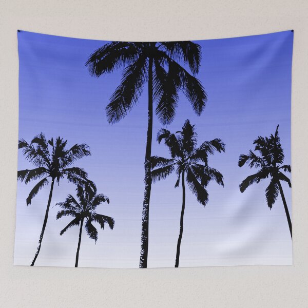 Item preview, Royal blue tropical palms designed and sold by peggieprints.