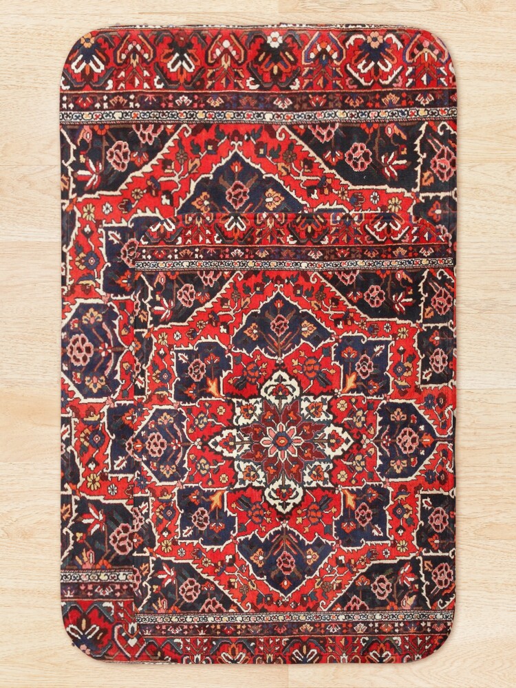Alternate view of Tufted carpet / loop pile / Bakhtiari Rug | Antique Persian Bakhtiari Carpet wool Bath Mat