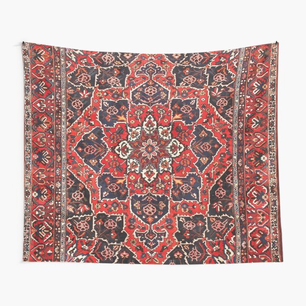 Tufted carpet / loop pile / Bakhtiari Rug | Antique Persian Bakhtiari Carpet wool  Tapestry