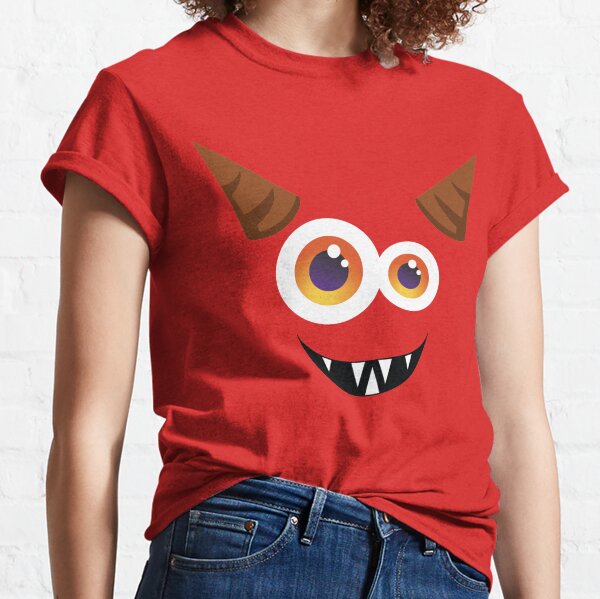 Silly Horned Monster Face Halloween Classic T-Shirt