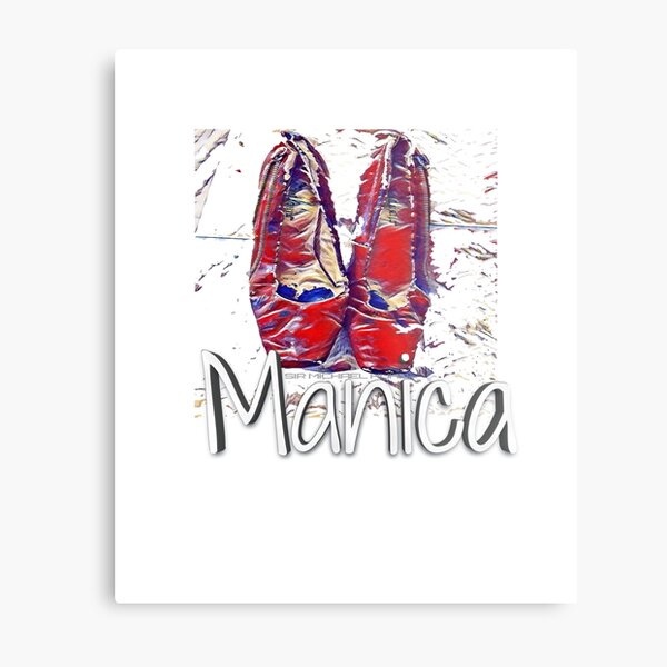 Manica Ruby Red Pumps clinton in blue dress Metal Print