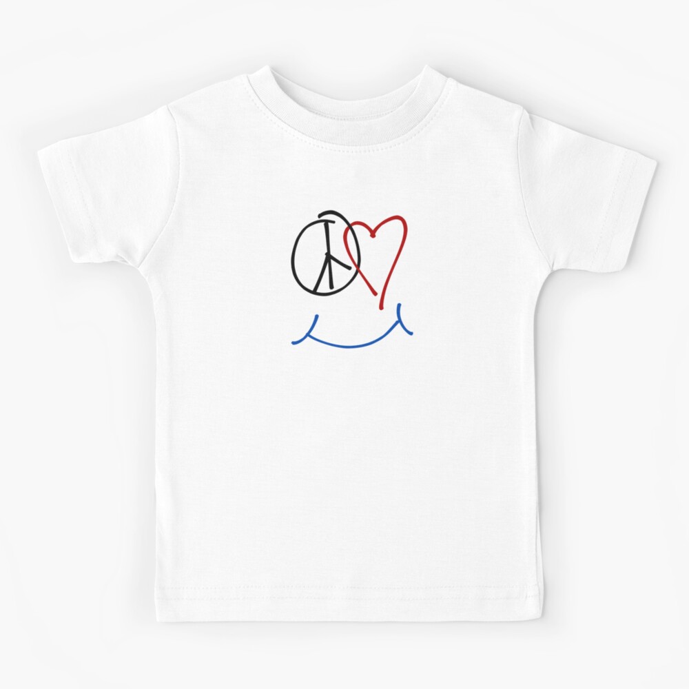 Peace Love And Happiness Symbol Kids T Shirt By Raizepeace Redbubble