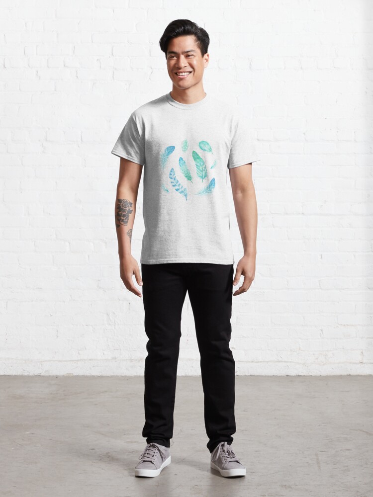 Alternate view of Watercolor Feathers Classic T-Shirt