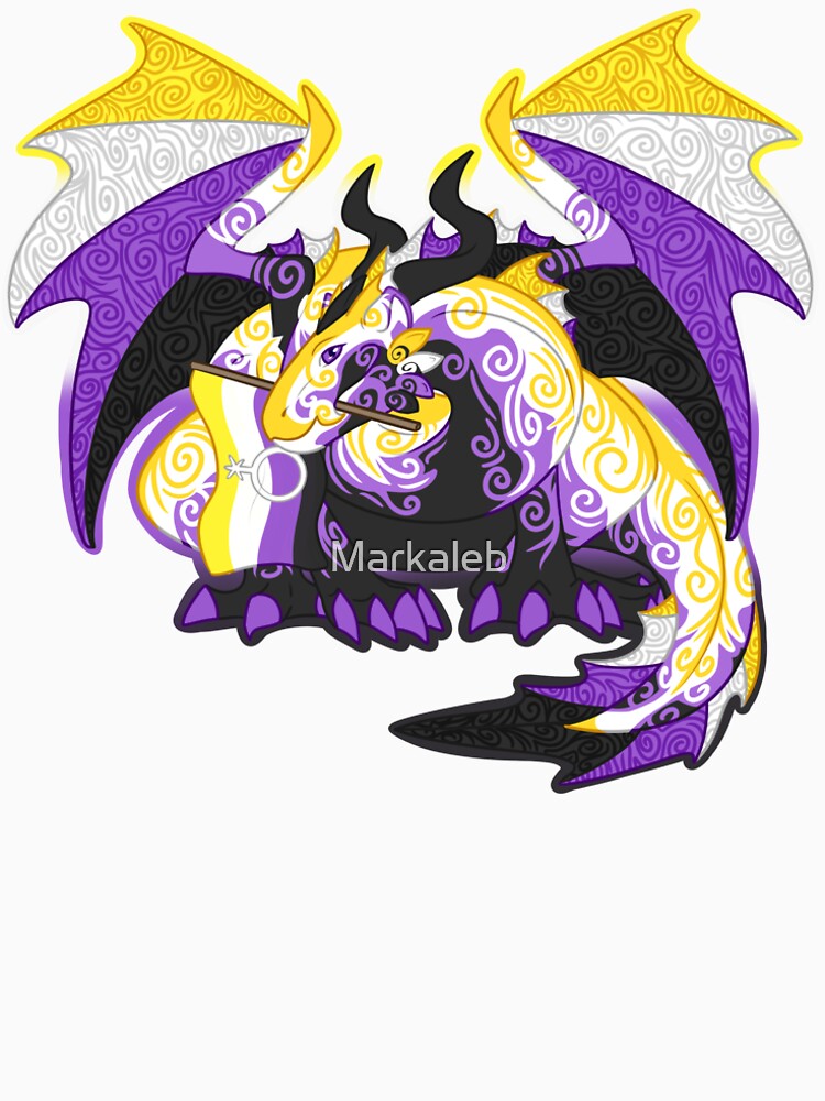 "Non-binary pride dragon" T-shirt by Markaleb | Redbubble