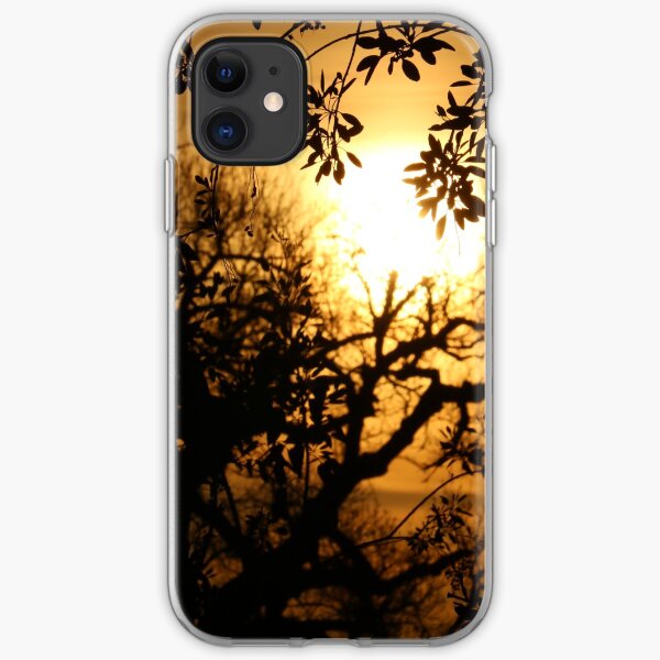Sun Setting with Tree Shadows iPhone Soft Case