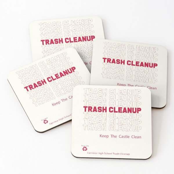 Trash Cleanup Recyclable Coasters (Set of 4)