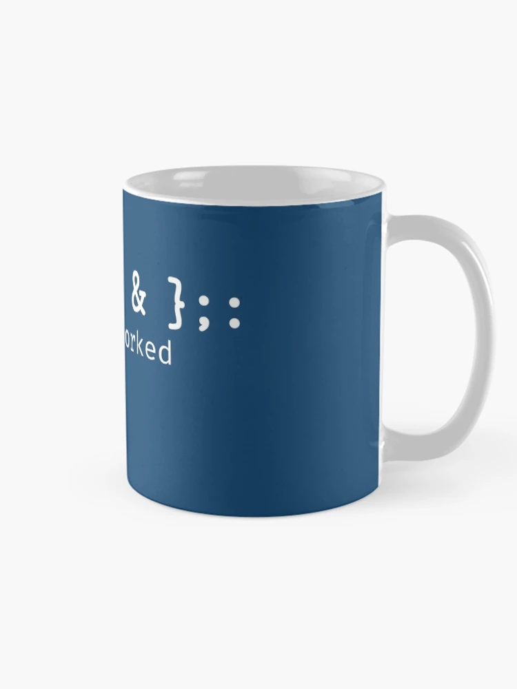 Aperçu 3 sur 6. Mug à café avec l'œuvre Commande Cryptic Shell Shell Fork Bash pour Linux admin créée et vendue par ScienceIsFun.