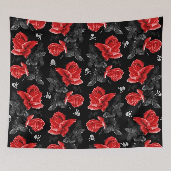 Item preview, Rose Skulls Gothic Red Pattern designed and sold by OpheliaThree.