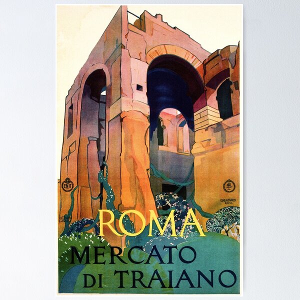 Item preview, ROMA MERCATO DI TRAIANO Rome Trajan Market Vintage Italy Travel designed and sold by retroposters.