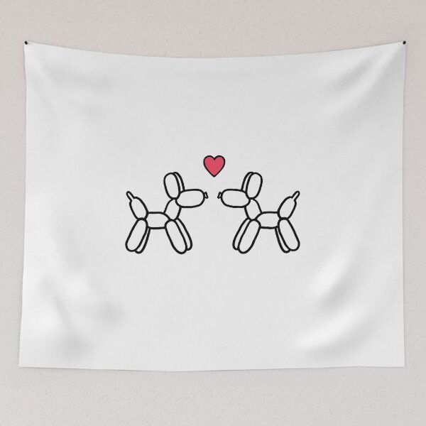 Item preview, Balloon Dogs in Love (Black Outline, Red Heart) designed and sold by Whoopsidoodle.