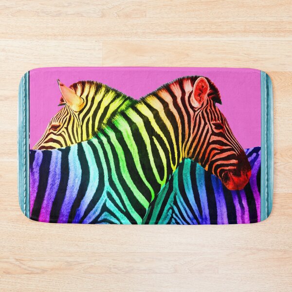 Artikelvorschau, Regenbogen Zebras in Rahmen entworfen und verkauft von Move-Art.