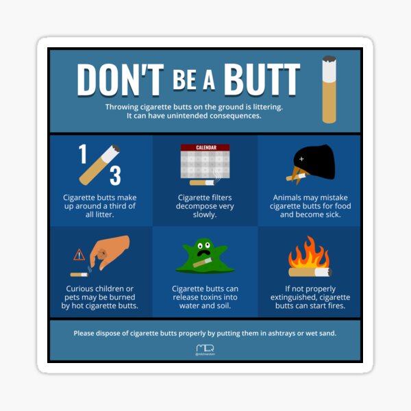 do not throw cigarettes on the ground Don't Litter Cigarette Butts Infographic
