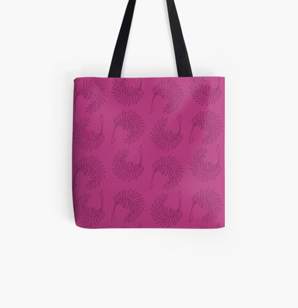 Floating Leaves Fuchia All Over Print Tote Bag