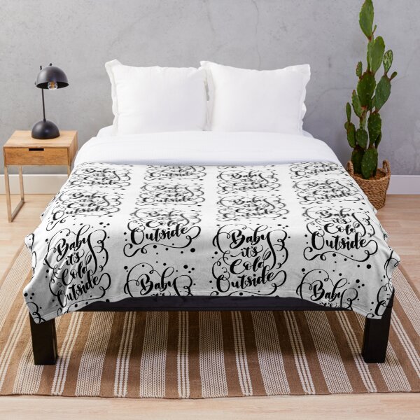 Baby It's Cold Outside Funny Snowy Winter Design Throw Blanket