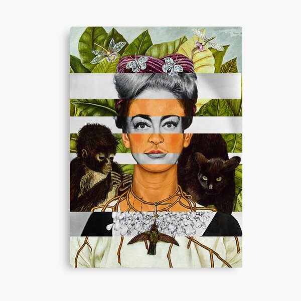F.K. Self Portrait with Thorn Necklace and Joan Crawford Canvas Print