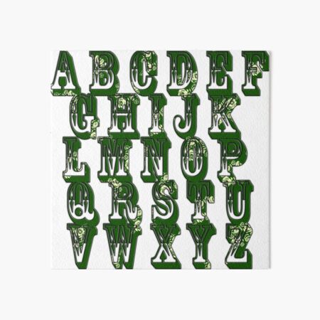 Green Canal Flowers Alphabet Art Board Print