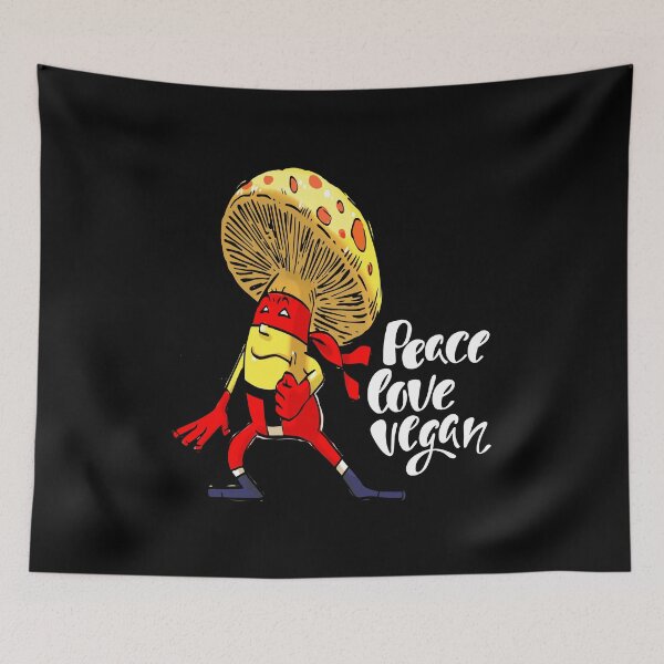 Item preview, Peace Love Vegan Super Ninja Mushroom Foodietoon Mixed Martial Arts MMA Superhero designed and sold by ProjectX23.