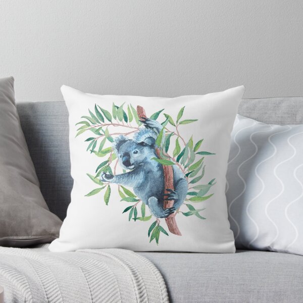 Item preview, Watercolor koala and eucalyptus branch with green leaves. designed and sold by LiliyaSavelieva.