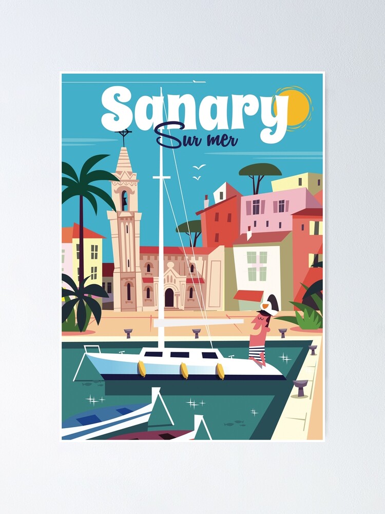  Poster   Affiche Sanary  sur  mer   par GAGodel Redbubble