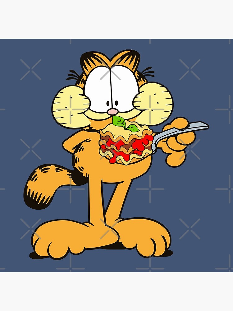 Garfield Eating Lasagna Art Board Print By Eficamus Redbubble