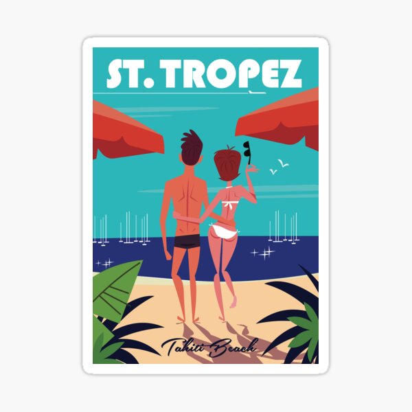 St Tropez Tahiti beach poster Sticker