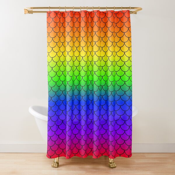 Rainbow Mermaid Scales Shower Curtain
