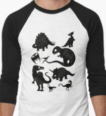 Camiseta ¾ estilo béisbol Dinosaurios silueteados