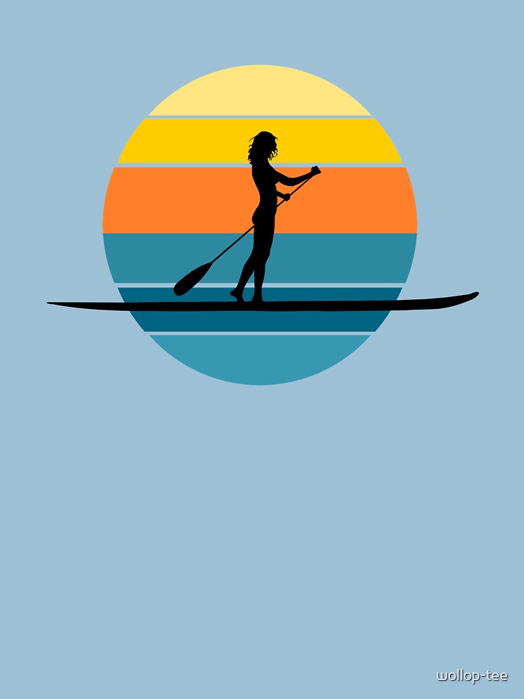 "SUP Stand up paddle board sunset" Tshirt for Sale by wolloptee