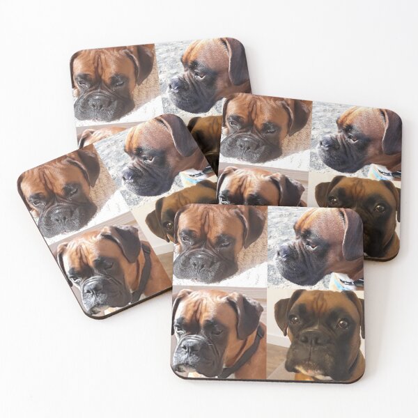 Artikelvorschau, VIER MOODS VON OLLIE MEINEM RECUE BOXER DOG entworfen und verkauft von Duncan Willis.