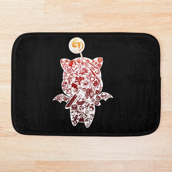Final Fantasy Moogle-verse (red) Bath Mat