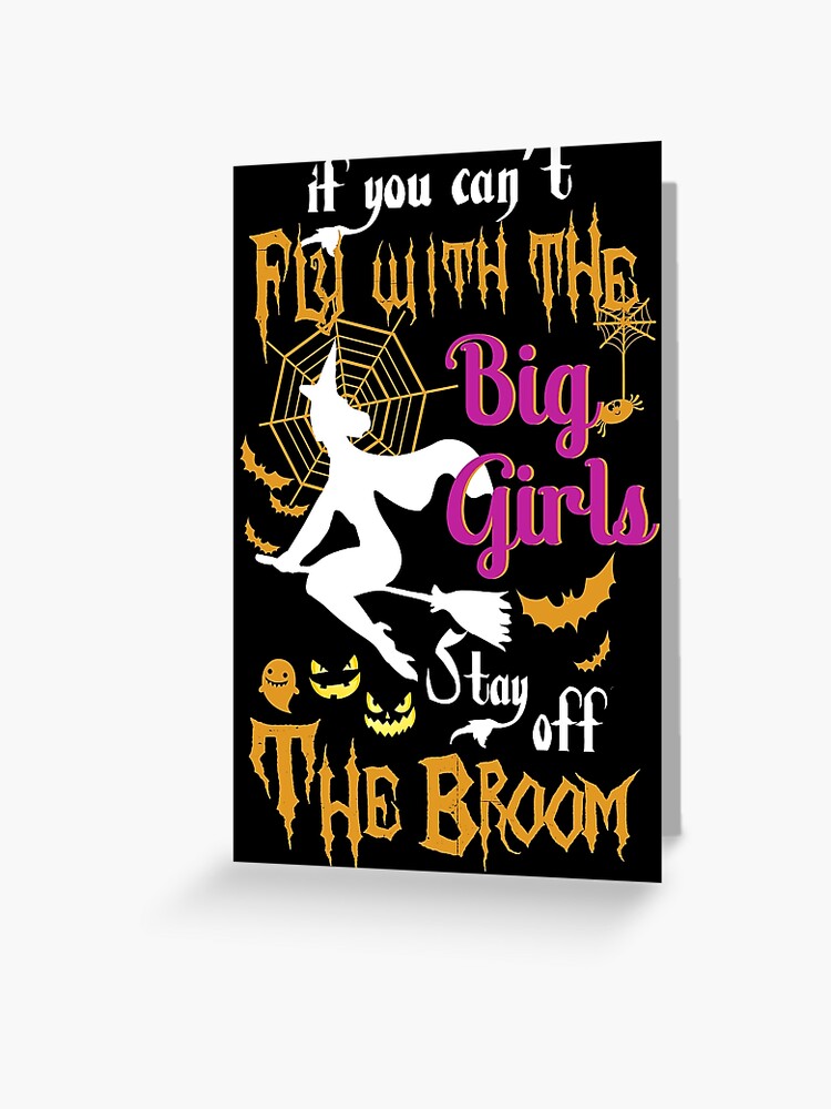 METAL FRIDGE MAGNET Witch Can't Fly With Big Girls Stay Off Broom Friend Humor 