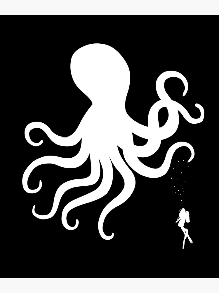 "Octopus Kraken Sea Monster Cthulhu Diver Gift" Poster for Sale by alwe