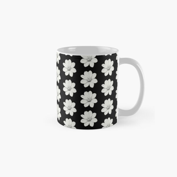 Weiß und Schwarz Blumen Tasse (Standard)