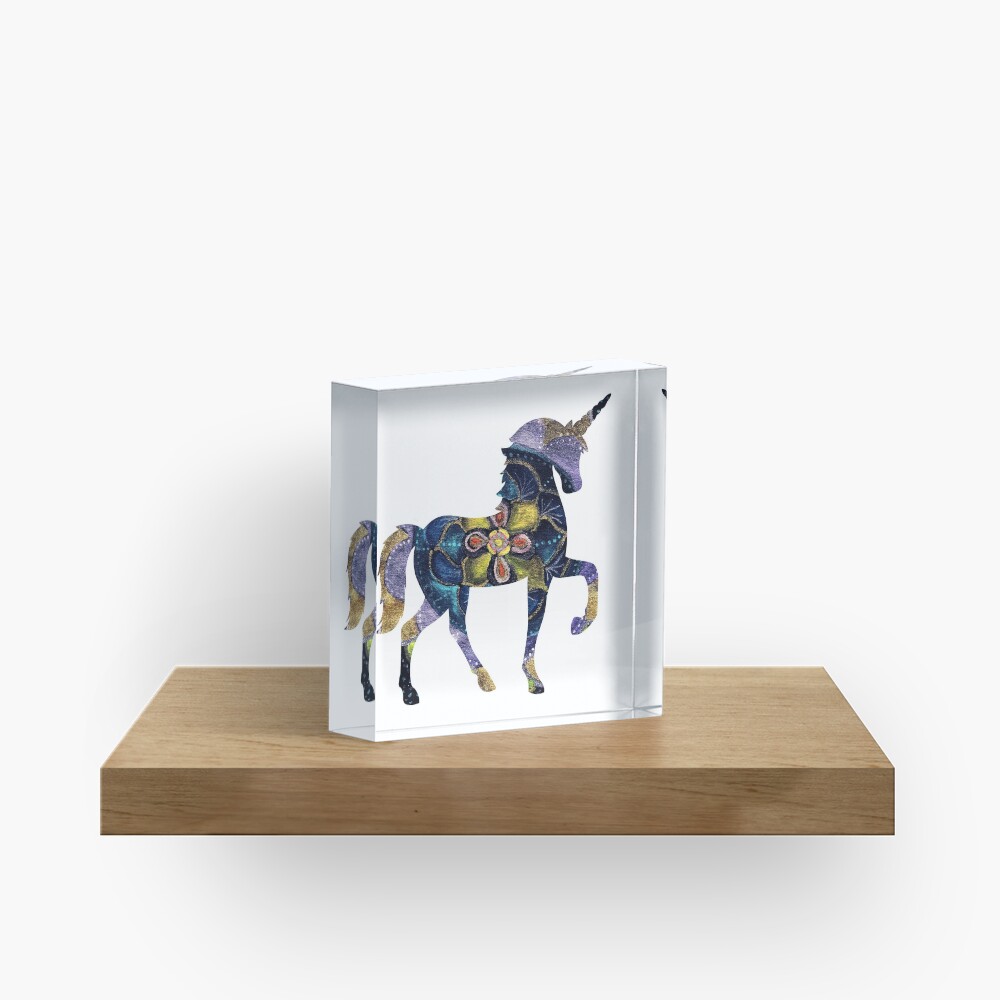 Magic Mandala Unicorn Acrylic Block