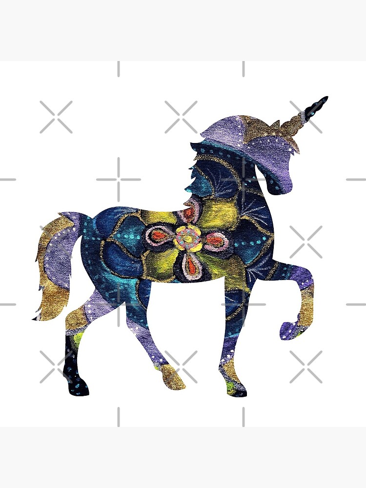 Thumbnail 5 of 5, Acrylic Block, Magic Mandala Unicorn designed and sold by Manitarka.