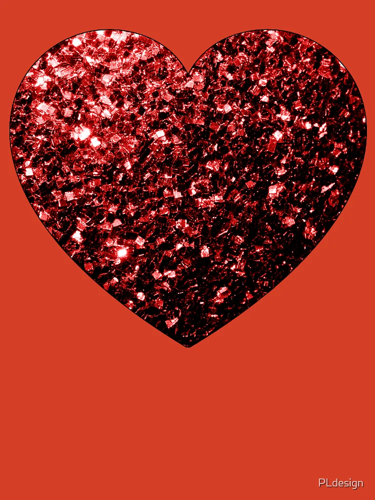 Hot pink heart faux glitter sparkles Valentines day love gift for her  (Photo of Glitter - Not Reflective) | Poster