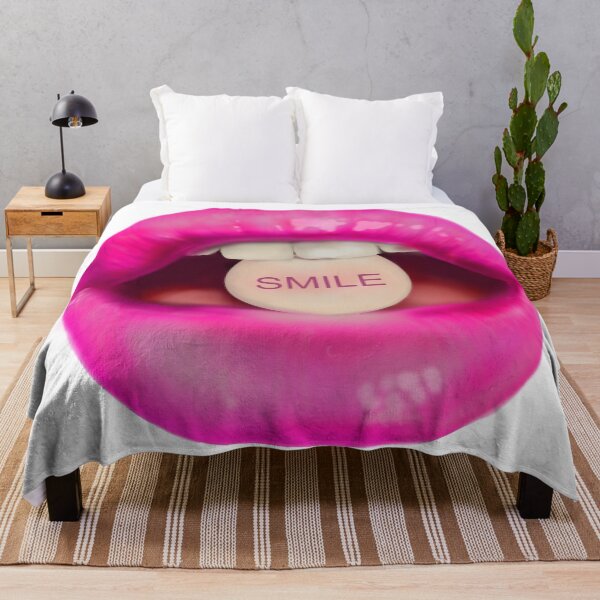 Item preview, Take a pill "Smile" Purple lips white background designed and sold by ArtInPi.