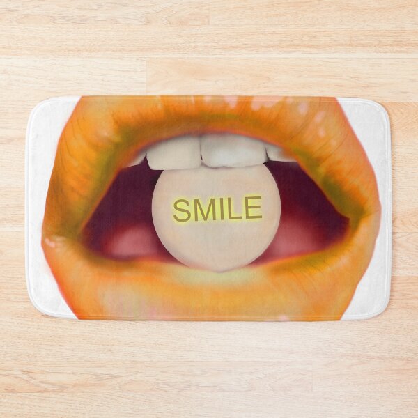 Item preview,  Take a pill "Smile" Orange Lips White background designed and sold by ArtInPi.