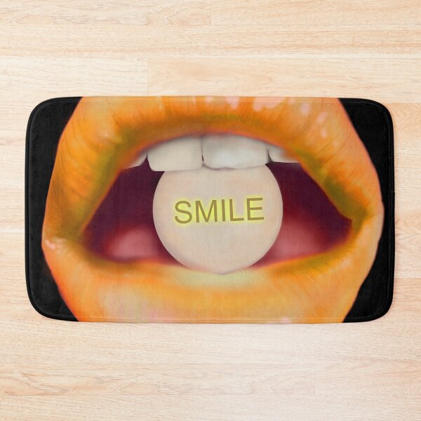 Item preview, Take a pill "Smile" Orange Lips Black background designed and sold by ArtInPi.