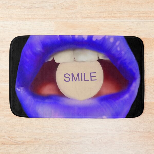 Item preview, Take a pill "Smile" Blue Lips Black background designed and sold by ArtInPi.