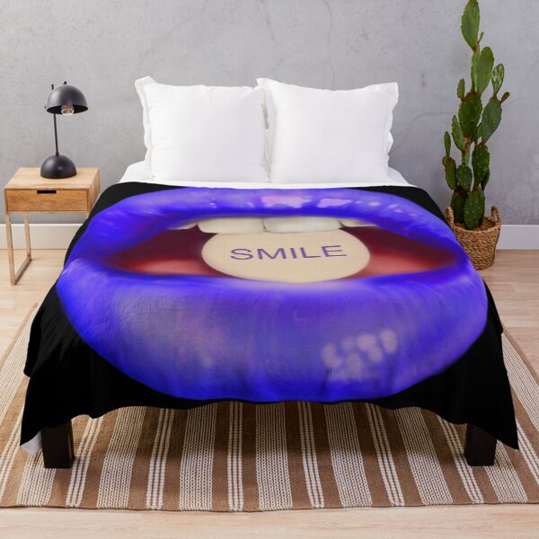 Item preview, Take a pill "Smile" Blue Lips Black background designed and sold by ArtInPi.