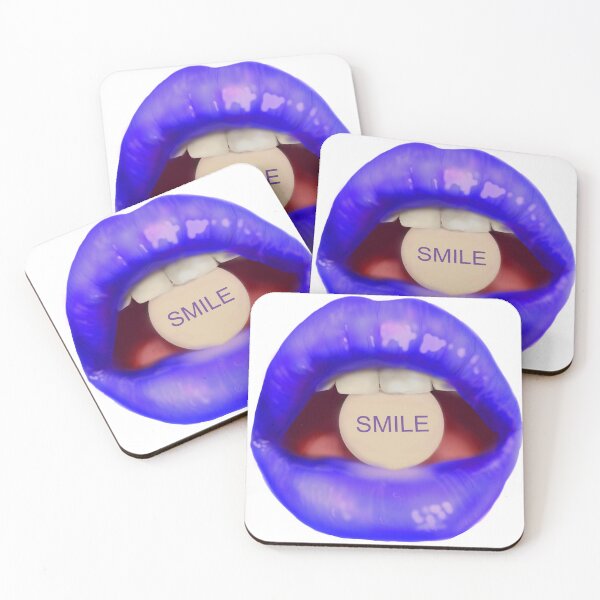 Item preview,  Take a pill "Smile" Blue Lips White background designed and sold by ArtInPi.