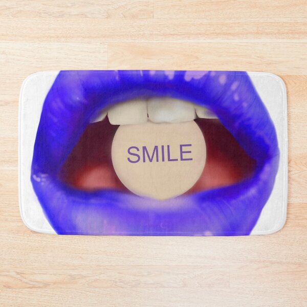 Item preview,  Take a pill "Smile" Blue Lips White background designed and sold by ArtInPi.