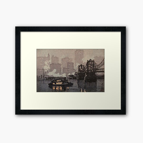 Pittsburgh by Yoshida Hiroshi Gerahmter Kunstdruck