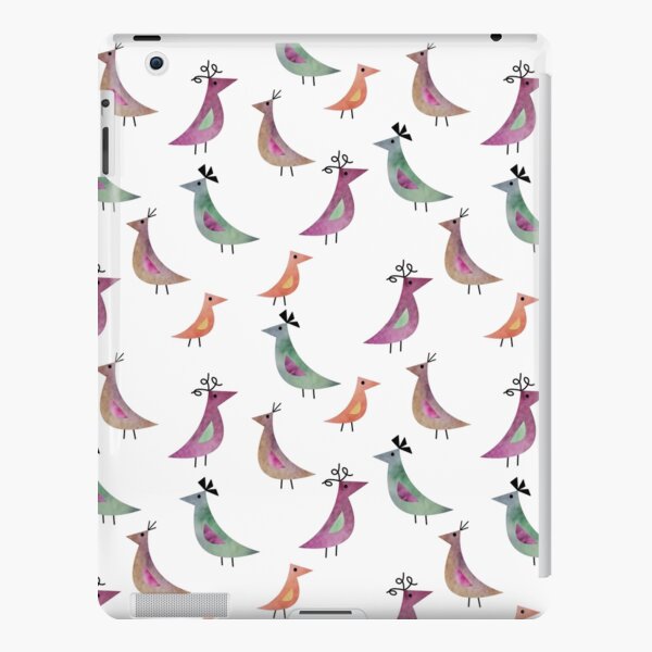 Bird Watercolor White Background Pattern iPad Snap Case