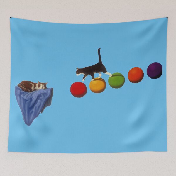 Item preview, Funny Whimsical Surrealistic Cat Art - Cat Nap designed and sold by mikebridges.