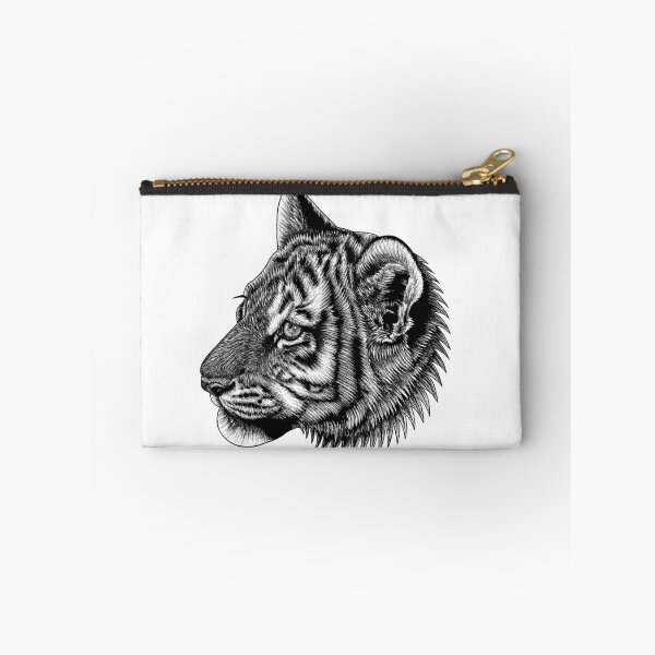 Item preview, Amur tiger cub - big cat - ink illustration designed and sold by LorenDowding.